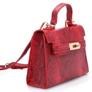Red snakeskin mini purse